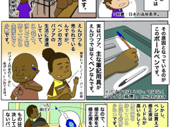 パプア マンガ 110 物が飛び交う教室