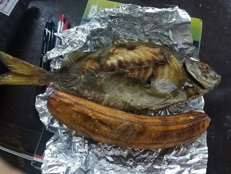 焼き魚＆焼きバナナ
